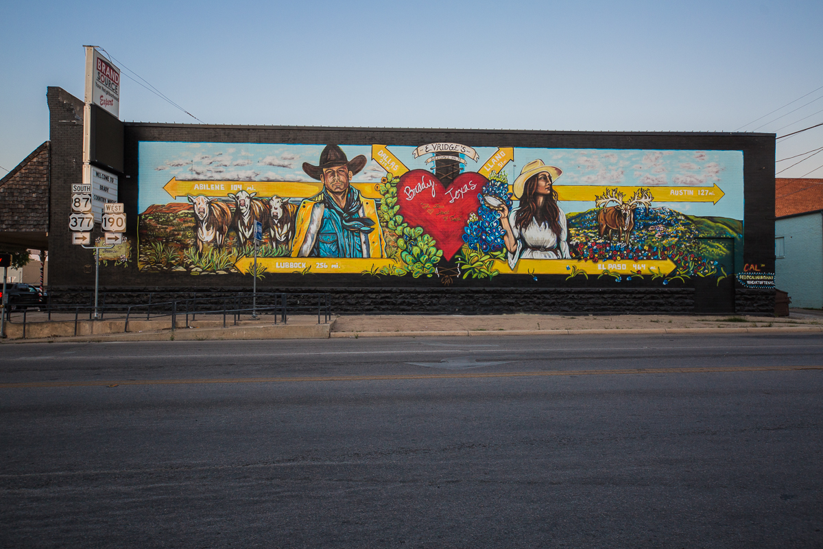 Mural in downtown Brady, TX